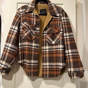 Vintage Brown Flannel Shirt Jacket